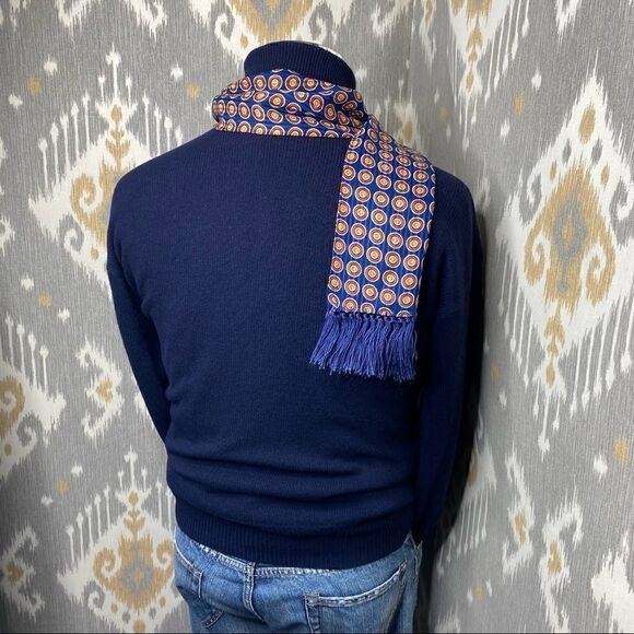 Vintage Polo Ralph Lauren Navy Cashmere Bullion Crest L/S Turtleneck Sweater - Picture 8 of 16